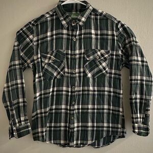 Itasca Dark Green Plaid Button-Down Shirt men’s size Large